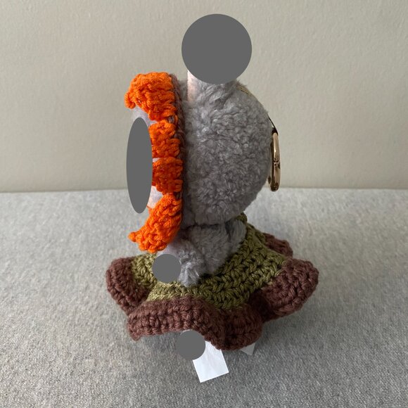 Handmade Crochet Autumn Sunflower Green Orange Outfit for 17cm Doll 2-Piece Set - Picture 2 of 7